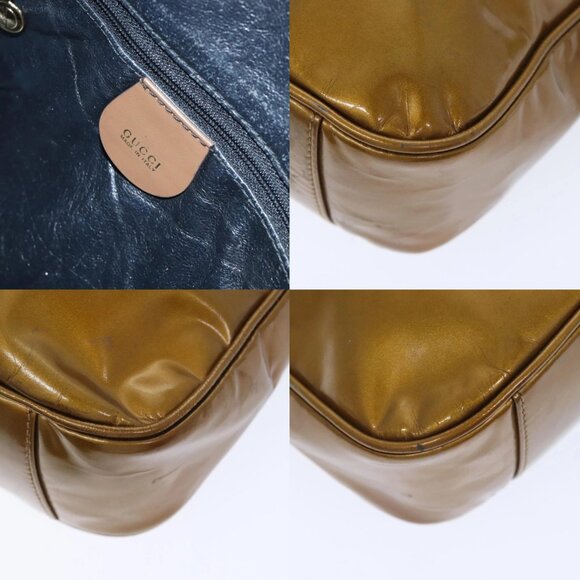 GUCCI Bamboo Hand Bag Enamel 2way Gold Tone Gold 001 1014 1638 0 Auth 93035 - Picture 14 of 15